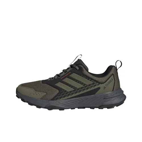 Adidas Tracefinder Trail Slip Resistant Abrasion Resistant Низкие Кроссовки для Беговых Пути Мужские Армейский Зеленый