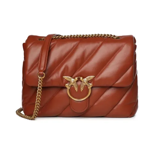 PINKO Сумка через плечо из коровьей кожи женская коричневая