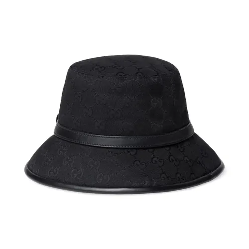GUCCI Хлопок Кожа Холст Панамы Унисекс Черный