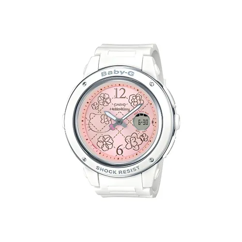 CASIO Baby Кварцевый механизм Смольный ремешок Часы Женские Розовый циферблат