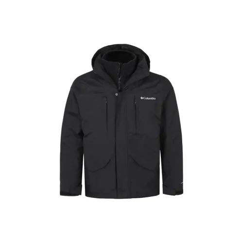 Columbia совместный бренд Высокогорные восхождения Водонепроницаемый Ветрозащитный Термический и Дышащий Ветровка Мужской Черный