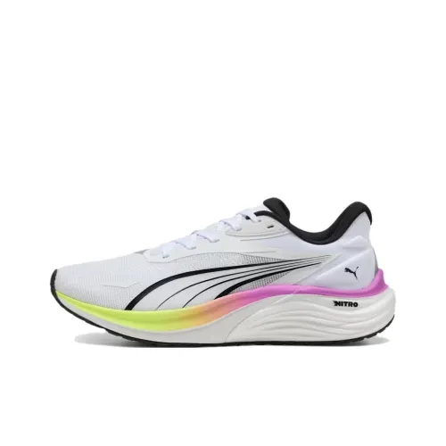 PUMA Electrify Nitro Амортизация Износостойкий Низкий Топ Повседневные Беговые Кроссовки Мужские Белые