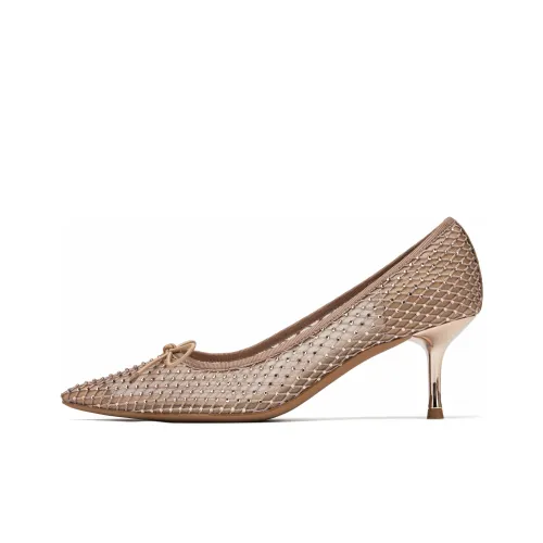 73Hours Сладкий Flavor Узкий каблук Высокие каблуки 6,5 см Женские Хаки