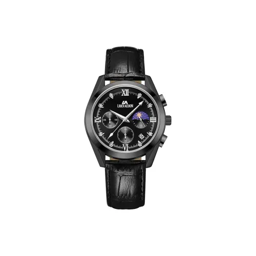 LIBER AEDON Кварцевый механизм Черный циферблат Мужские часы Эксклюзив Коробка «время»