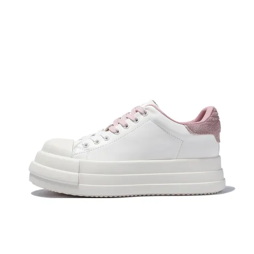 BELLALILY Скейтборд Кроссовки с противоскользящим низким верхом Женские Экрю