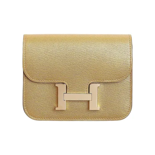 HERMES Constance Slim Chamkilight Козья кожа Кошелек Женские Золотой Запечатанный