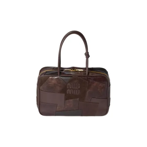 MIU MIU Beau с коровьей кожей And овчиной Сумка Большая Женская Цвет Бриджвуд