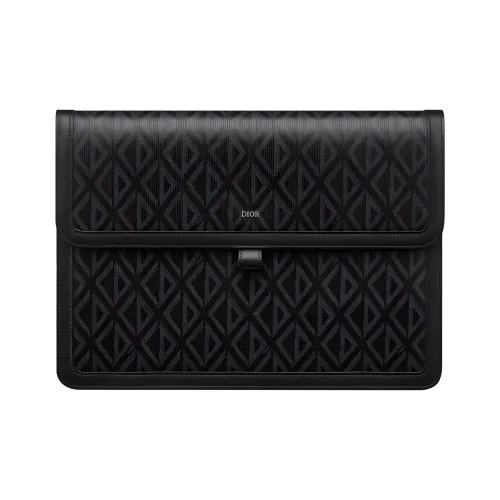DIOR Hit The Road Ромб Холст и Кожа Клатч Мужской Черный
