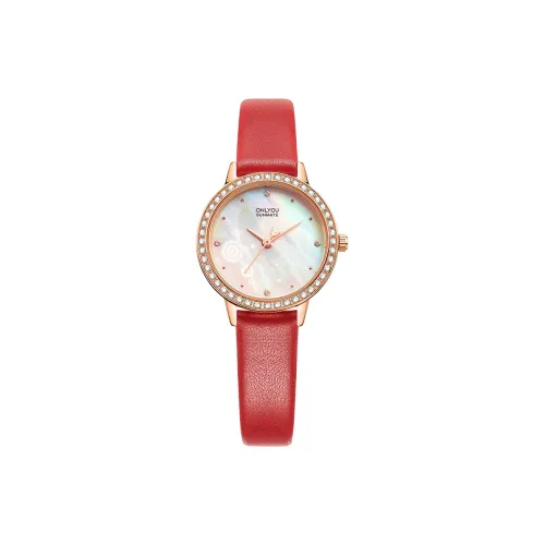 SUNMATE Women's Watch Dandelion Кварц Механизм Корова Кожа Ремешок Циферблат часов Жемчужная Раковина Цвет