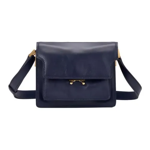 MARNI Основная часть Коровья кожа Аккордеонная сумка Сумки через плечо Сумка через плечо Женская Синяя