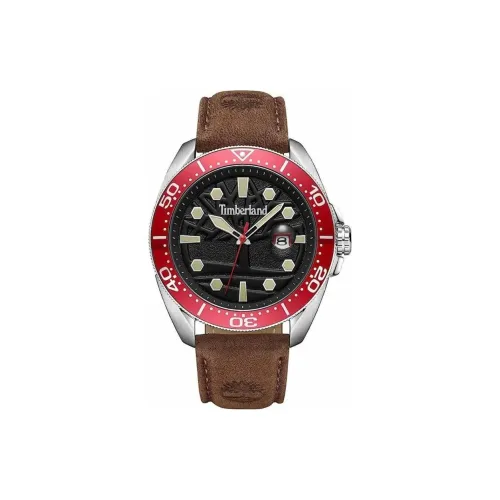 Timberland Наручные часы Кварцевый механизм Кожаный ремешок 44 мм Черный циферблат Мужские часы