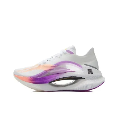 LiNing Shadow Амортизаторы Shock Slip-resistant Abrasion-resistant Низкий топ Беговые кроссовки Женские Белый Фиолетовый