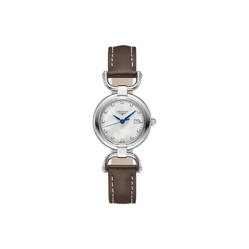 LONGINES Rider Collection Кварцевый механизм Женские часы 30MM Белый циферблат Корпус из нержавеющей стали Кожаный ремешок