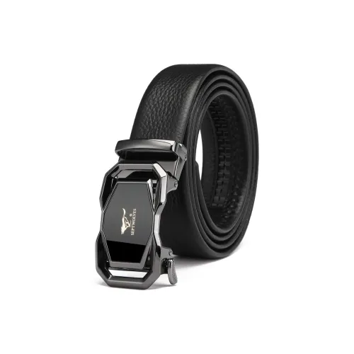 SEPTWOLVES Ремешок из натуральной коровьей кожи с автоматической застежкой мужской ширина 3,5 см