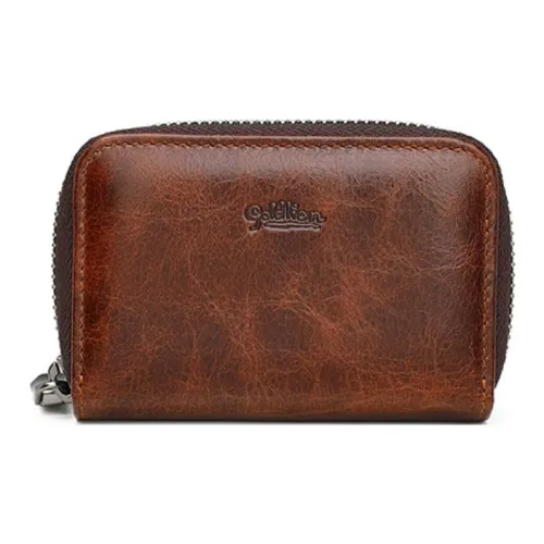 GOLDLION Коровья кожа Держатель для карт Мужской Кофе