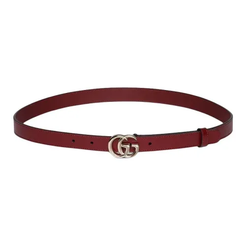 GUCCI Кожаные ремни Женские Красный Ширина 2CM