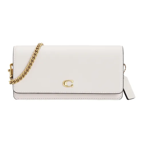 COACH Телячья кожа Кошелек Сумка через плечо Маленькая сумка Женская белая