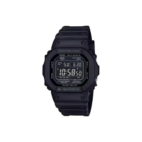 CASIO 5000 Collection Солнечный механизм Смольный ремешок Часы Мужские Черный циферблат