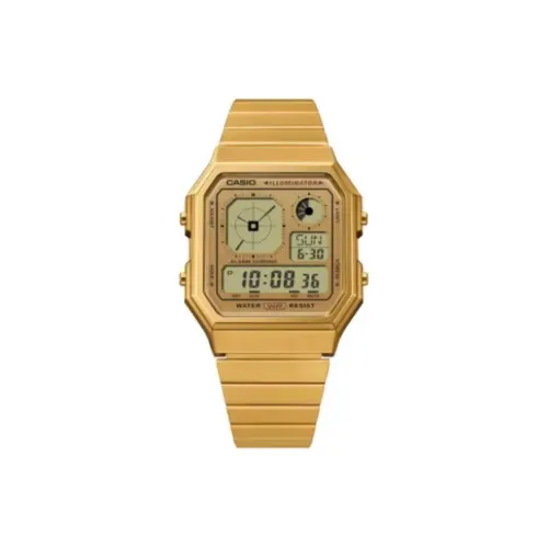 CASIO Classic Collection Кварцевый механизм нержавеющая сталь ремешок унисекс золотые циферблат и руки