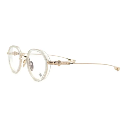 Chrome Hearts Титан Ацетат Золото Покрытие Серебряный Кристальный Круглый Оправы для очков Женские Золото