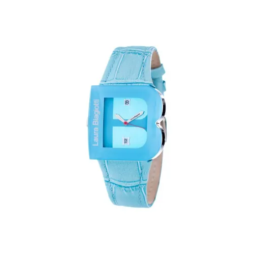 Laura Biagiotti Женские часы Кварцевый механизм Кожаный ремешок 33 мм Синий циферблат