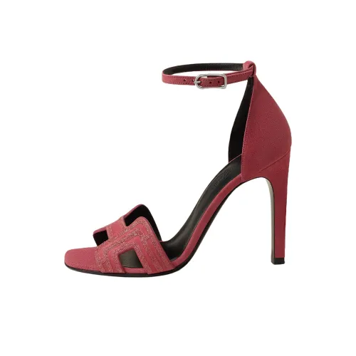 HERMES Joy One Sandals Strap 10,5cm Women's Water Red