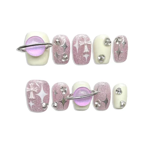 XIAMEIYU Стекло Фиолетовый Instant Сладкий Желе SWEETIE Ручной Осветляющий Лак для ногтей 20 мм Короткий ЛАДЬЯ