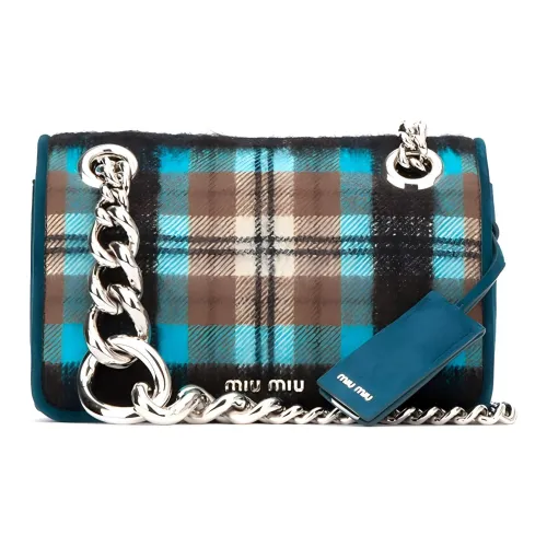 MIU MIU Кожа Текстиль Сумка с клапаном Сумка через плечо Женская Черная