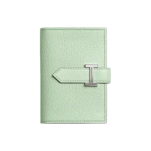 HERMES Bearn Mysore Шевро Кошелек Мини Женский 0S Vert Fizz Пузырьковый зеленый