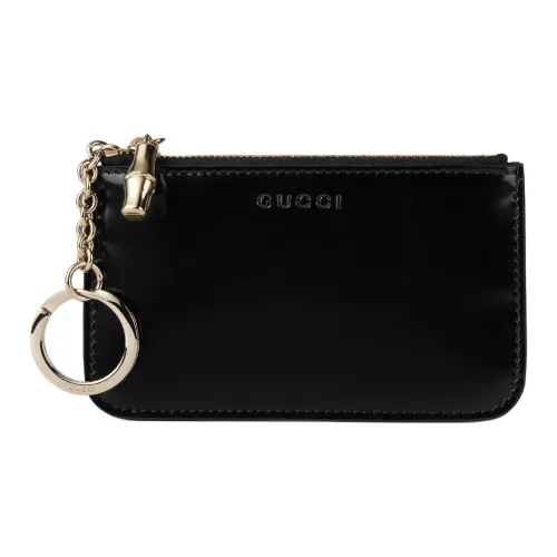 GUCCI Бамбук Кожа Key Pouch Маленький Женский Черный