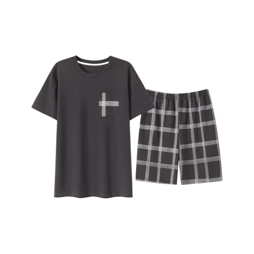 WANANNI Пижамный комплект Мужской Серый Кофейный