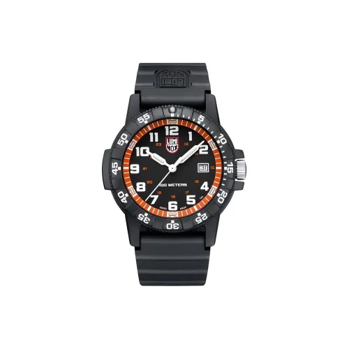 LUMINOX Кварцевый механизм Мужские часы Часы 45 мм Черный циферблат Пластиковый корпус Часы Пластиковый ремешок