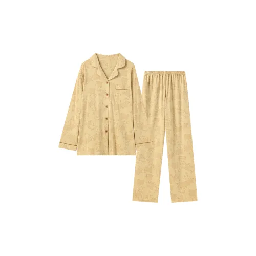 Shivs Pajama Комплект Женский Имбирно-Желтый