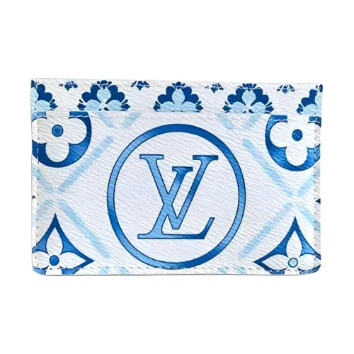 LOUIS VUITTON By the Pool Покрытый холст Картхолдер Женский Iris Синий