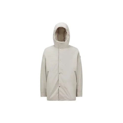 Moncler Пуховик Мужской Белый Серый