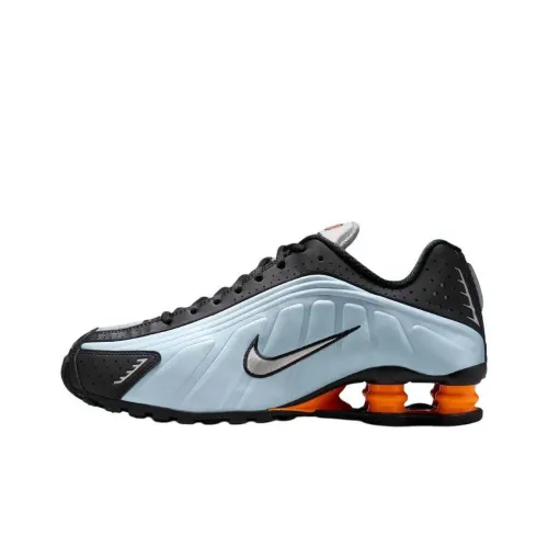 Nike Shox R4 Slip-resistant Abrasion-resistant Low Top Casual Running Shoes Women's Blue Black Найк Шокс R4 Противоскользящий Устойчивый к истиранию Низкий Топ Повседневные Беговые Кроссовки Женские Синий Черный