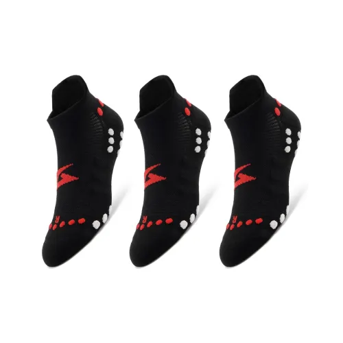 MUSCLESWING Короткие носки женские 3 упаковки Energy черный красный