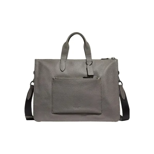 COACH Metropolitan Галька Текстура Мягкая Кожа Доска Сумка через плечо Сумка Большая Мужская Фотиния Серый