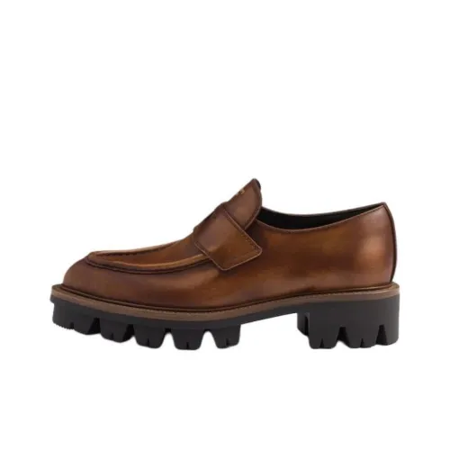 PRADA Mocassini Лоферы 4,5 см Женские Коричневый