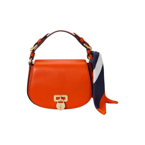 Ralph Lauren Tanner Коровья кожа Сумка через плечо Сумка среднего размера Женская Апельсин