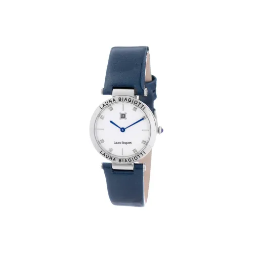 Laura Biagiotti Women's Watch Кварцевый механизм Кожаный ремешок 30MM Белый циферблат