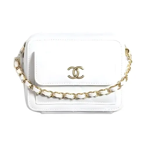 CHANEL 22K Осень и Зима Овчина Одно Плечо Через Плечо Клатч Женская Белая