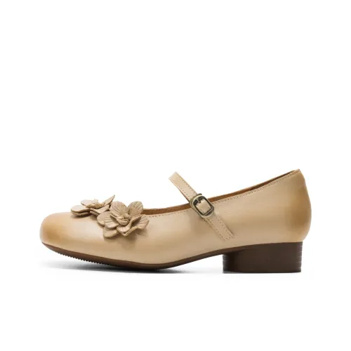 Q.VONTON Грубый каблук Мэри Джейн Женские обувь