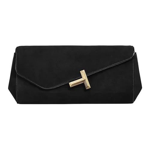 TIFFANY CO. Tiffany T Замша Клатч Стандартный Женский Черный