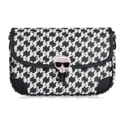 Сумка через плечо из ПВХ стандартная женская черно-белая