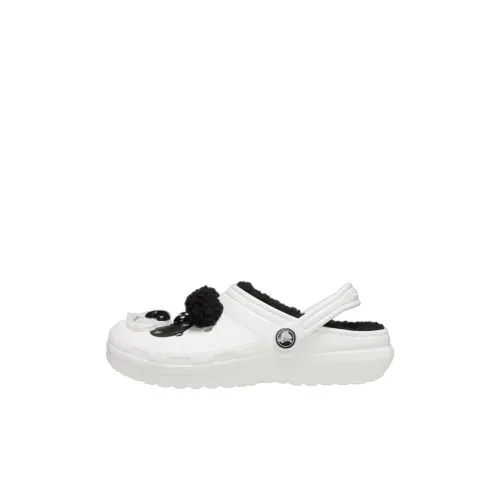 Crocs Classic Lined Детские перфорированные тапочки Низкий Топ Белый Для дошкольников