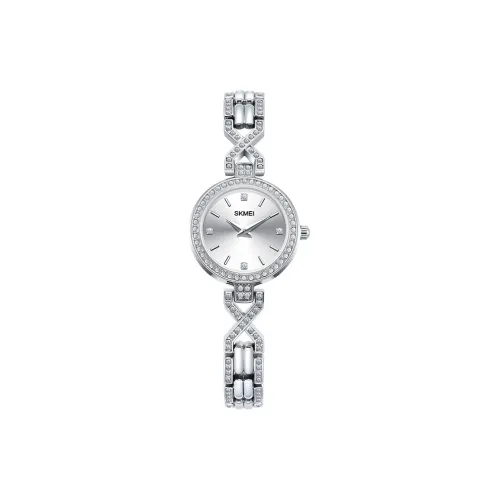 SKMEI Браслет с украшениями кварцевый механизм часы женский серебряный циферблат