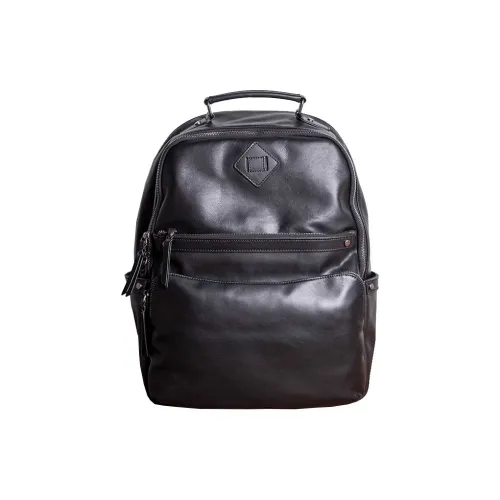 DOSRFINI Коровья кожа Ноутбук Сумка Рюкзак Мужской Черный