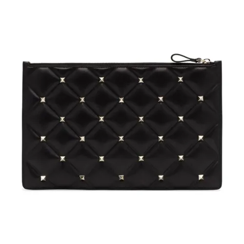 Valentino Rockstud Lambskin Wallet Clutch Women's Black