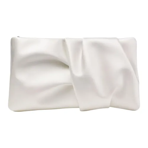 Jimmy Choo Satin Clutch Women Ivory White